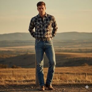 Ariat M5 Slim Straight Leg Jeans Medium Wash Western Denim 33 x 32